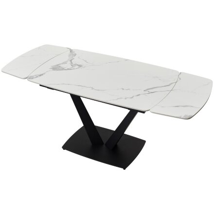 Стол ALATRI 120 GLOSS STATUARIO WHITE SINTERED STONE / BLACK М-City 