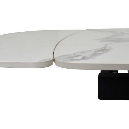 Стол ALATRI 120 GLOSS STATUARIO WHITE SINTERED STONE / BLACK М-City 