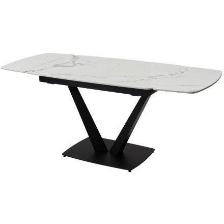 Стол ALATRI 120 GLOSS STATUARIO WHITE SINTERED STONE / BLACK М-City 
