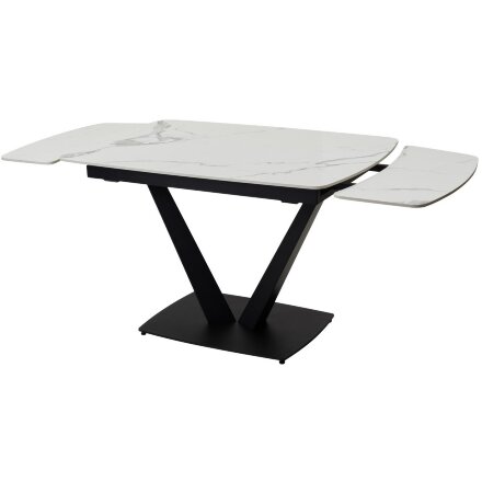 Стол ALATRI 120 GLOSS STATUARIO WHITE SINTERED STONE / BLACK М-City 