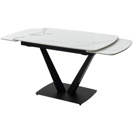 Стол ALATRI 120 GLOSS STATUARIO WHITE SINTERED STONE / BLACK М-City 