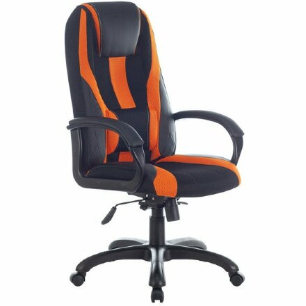 Кресло компьютерное BRABIX PREMIUM &quot;Rapid GM-102&quot;, НАГРУЗКА 180 кг, экокожа/ткань, черно/оранжевое, 532420, GM-102_532420 Оранжевый