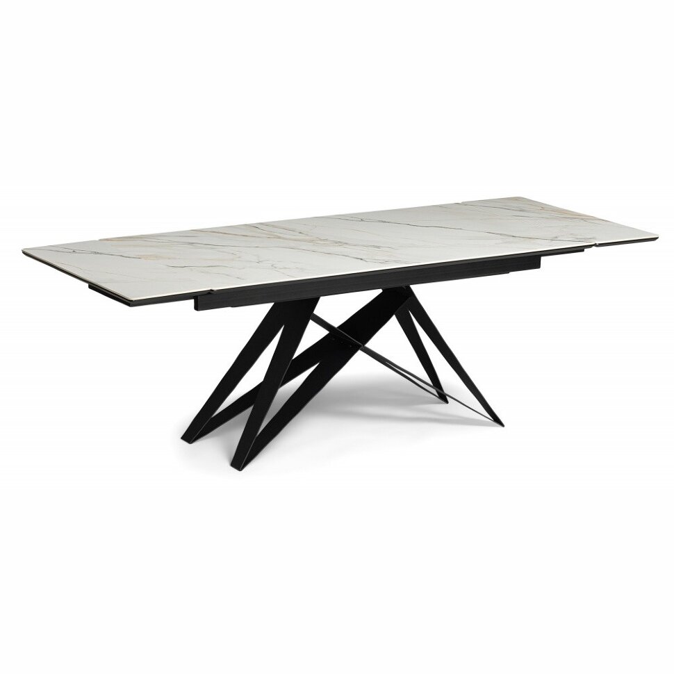 Керамический стол Блэкберн 160(220)х89 белый gilt white / черный Керамический стол Блэкберн 160(220)х89 белый gilt white / черный