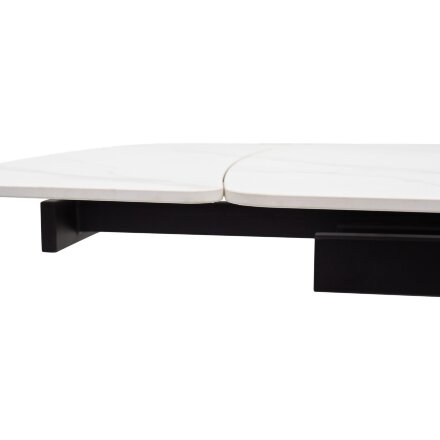 Стол RIVOLI 140 MATT WHITE MARBLE SOLID CERAMIC / BLACK, ®DISAUR 