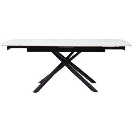 Стол RIVOLI 140 MATT WHITE MARBLE SOLID CERAMIC / BLACK, ®DISAUR 