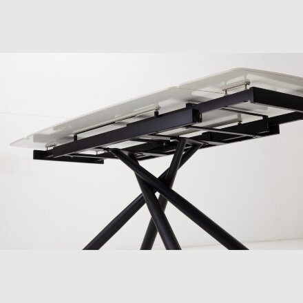 Стол RIVOLI 140 MATT WHITE MARBLE SOLID CERAMIC / BLACK, ®DISAUR 
