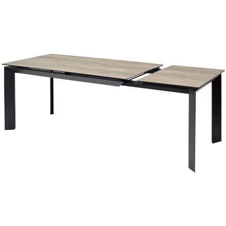 Стол CREMONA 180 KL-61 Под дерево, итальянская керамика / черный каркас, ®DISAUR 