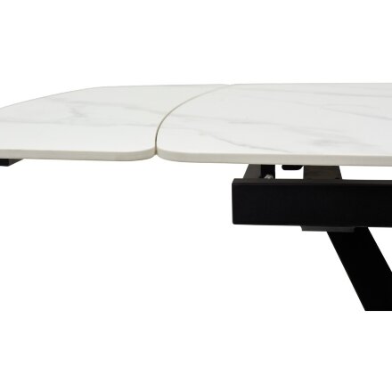 Стол ALATRI 120 MATT WHITE MARBLE SOLID CERAMIC / BLACK, ®DISAUR 