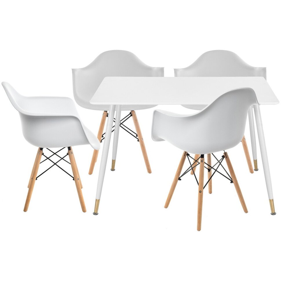 Обеденная группа Куиб white / wood Обеденная группа Куиб white / wood