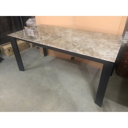 Стол CORNER 120 GLOSS ATHENS BROWN SINTERED STONE / BLACK М-City 