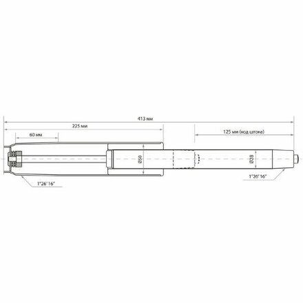 Газ-лифт BRABIX A-140 стандартный, черный, длина в открытом виде 413 мм, d50 мм, класс 2, 532002 