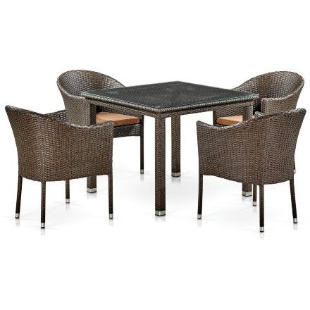Комплект плетеной мебели T257A/Y350A-W53 Brown 4Pcs 