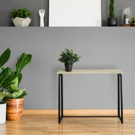 Стол на металлокаркасе BRABIX &quot;LOFT CD-001&quot;, 800х440х740 мм, складной, цвет дуб натуральный, 641211 