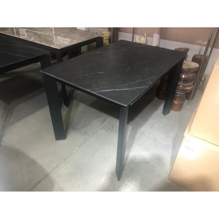 Стол CORNER 120 MATT BLACK MARBLE SOLID CERAMIC / BLACK, ®DISAUR 