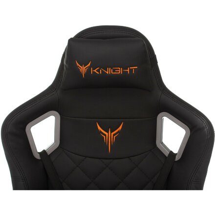 Геймерское кресло Бюрократ компьютерное игровое Knight OUTRIDER черный ромбик эко.кожа с подголов. крестовина металл 