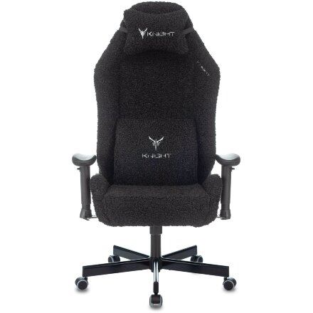 Геймерское кресло Бюрократ компьютерное игровое Knight T1 черный экомех с подголов. крестовина металл 