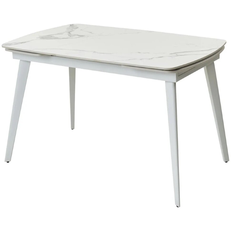 Стол ELIOT 120 GLOSS STATUARIO WHITE SOLID CERAMIC / WHITE, ®DISAUR Стол ELIOT 120 GLOSS STATUARIO WHITE SOLID CERAMIC / WHITE, ®DISAUR