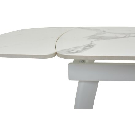 Стол ELIOT 120 GLOSS STATUARIO WHITE SOLID CERAMIC / WHITE, ®DISAUR 