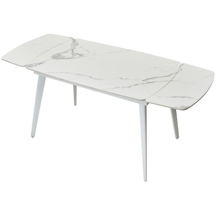 Стол ELIOT 120 GLOSS STATUARIO WHITE SOLID CERAMIC / WHITE, ®DISAUR 