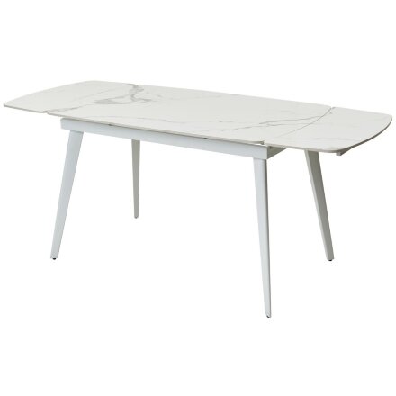 Стол ELIOT 120 GLOSS STATUARIO WHITE SOLID CERAMIC / WHITE, ®DISAUR 