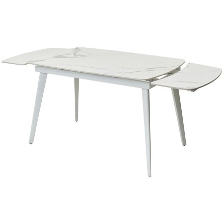 Стол ELIOT 120 GLOSS STATUARIO WHITE SOLID CERAMIC / WHITE, ®DISAUR 