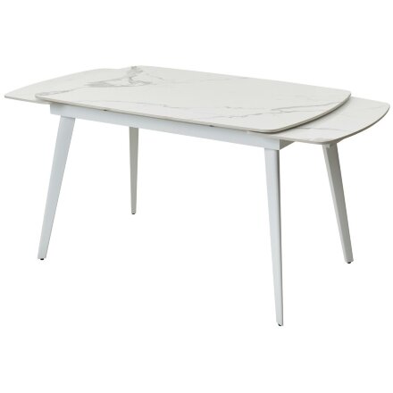 Стол ELIOT 120 GLOSS STATUARIO WHITE SOLID CERAMIC / WHITE, ®DISAUR 