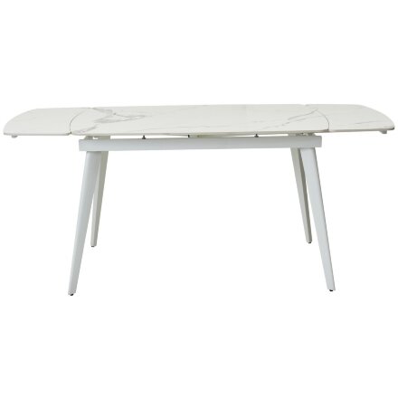 Стол ELIOT 120 GLOSS STATUARIO WHITE SOLID CERAMIC / WHITE, ®DISAUR 