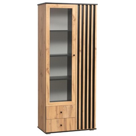 Шкаф Либерти 51.02 дуб вотан / черный / профиль Masa Decor дуб вотан 