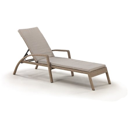 Шезлонг-лежак плетеный A30B2-W56 Light Brown с матрасом 
