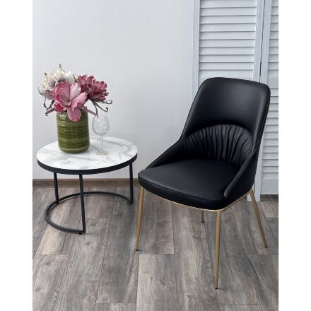 Стул ABRIOLA Black Ti-25, PU / бронзовый, ®DISAUR 