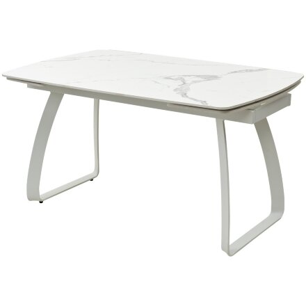 Стол LUGO 140 GLOSS STATUARIO WHITE SINTERED STONE/ WHITE М-City 