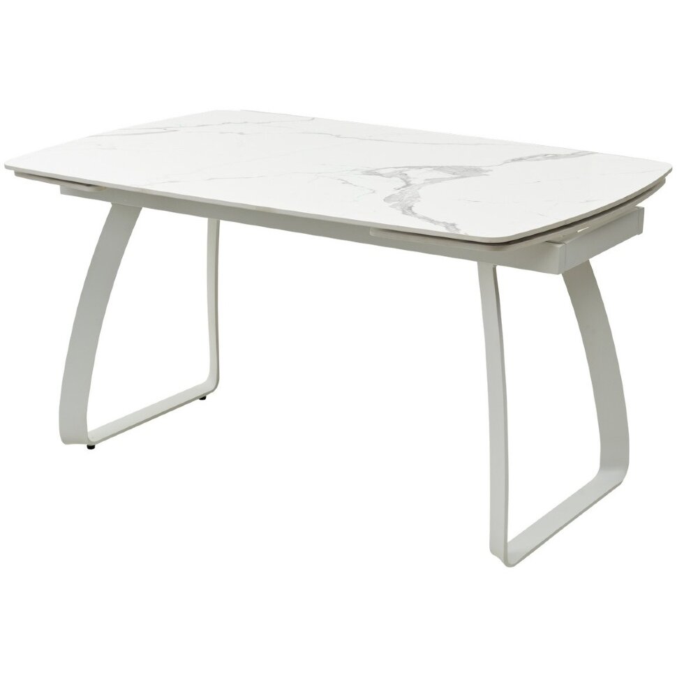 Стол LUGO 140 GLOSS STATUARIO WHITE SINTERED STONE/ WHITE М-City Стол LUGO 140 GLOSS STATUARIO WHITE SINTERED STONE/ WHITE М-City