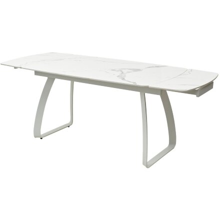 Стол LUGO 140 GLOSS STATUARIO WHITE SINTERED STONE/ WHITE М-City 