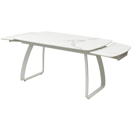 Стол LUGO 140 GLOSS STATUARIO WHITE SINTERED STONE/ WHITE М-City 
