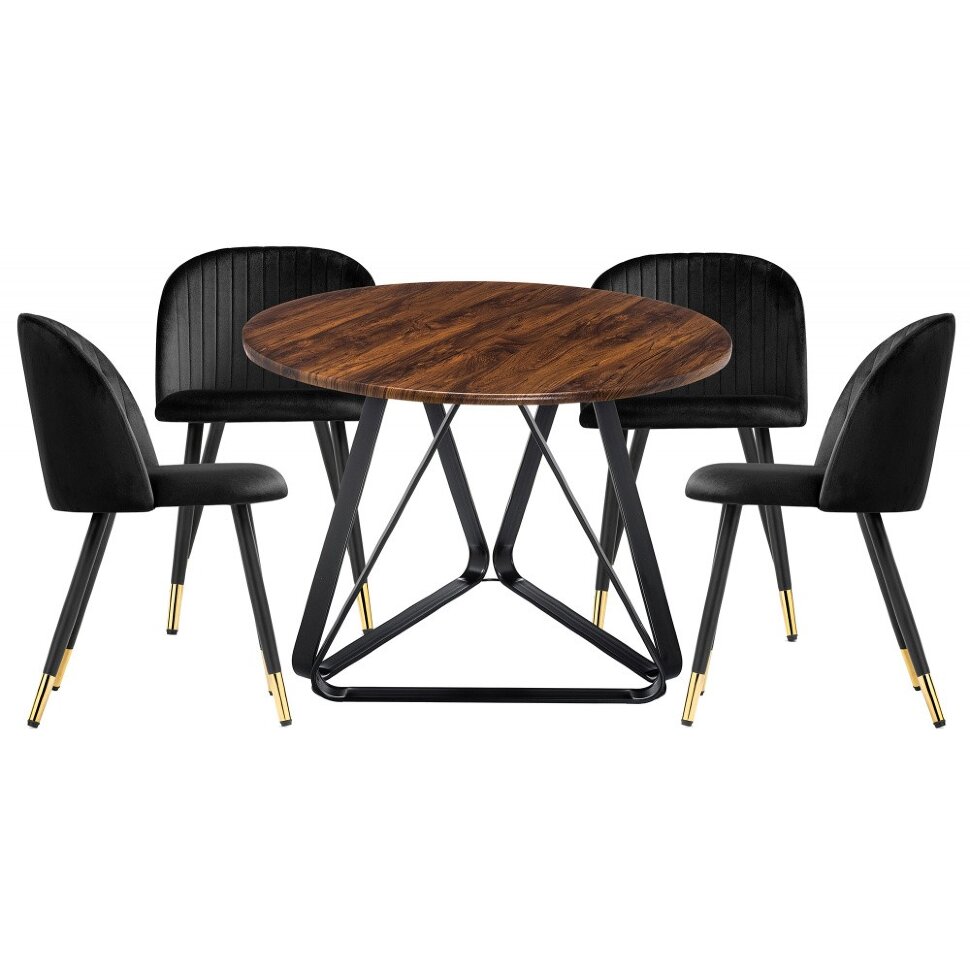 Обеденная группа Иокон brown / black / gold Обеденная группа Иокон brown / black / gold
