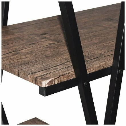 Стол на металлокаркасе BRABIX &quot;LOFT CD-004&quot;, 1200х535х1110 мм, 3 полки, цвет морёный дуб, 641218 