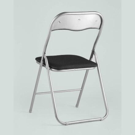 Стул складной Stool Group Джек черный, механизм складывания, экокожа, хром 
