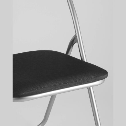 Стул складной Stool Group Джек черный, механизм складывания, экокожа, хром 