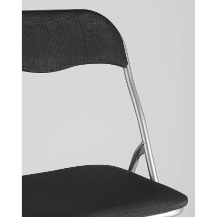 Стул складной Stool Group Джек черный, механизм складывания, экокожа, хром 