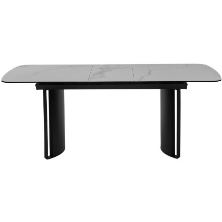 Стол RASMUS 160 TL-45 Белый мрамор, испанская керамика / черный каркас, ®DISAUR 