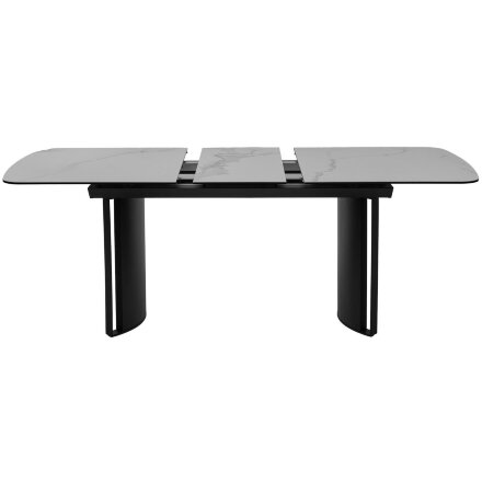 Стол RASMUS 160 TL-45 Белый мрамор, испанская керамика / черный каркас, ®DISAUR 