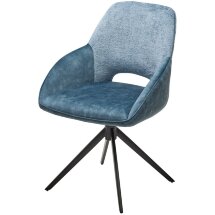 Стул BERRIES 360 град. Синий Loris-37, велюр/ темно-синий 7525-56, велюр/ черный каркас, DISAUR