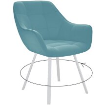 Стул DikLine 252 М поворотный, B15 MINT, ножки белые