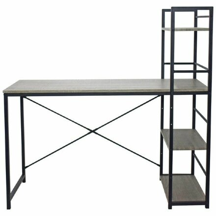 Стол на металлокаркасе BRABIX &quot;LOFT CD-005&quot;, 1200х520х1200 мм, 3 полки, цвет дуб антик, 641222 
