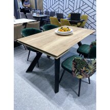 Стол Мейсон 160 Дуб Галифакс / черный М-City