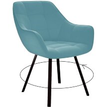 Стул DikLine 252 М поворотный, B15 MINT, ножки черные