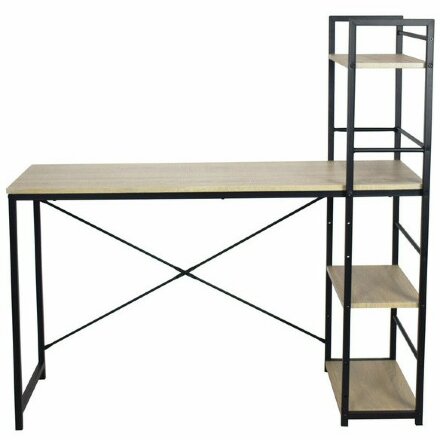 Стол на металлокаркасе BRABIX &quot;LOFT CD-005&quot;,1200х520х1200 мм, 3 полки, цвет дуб натуральный, 641223 