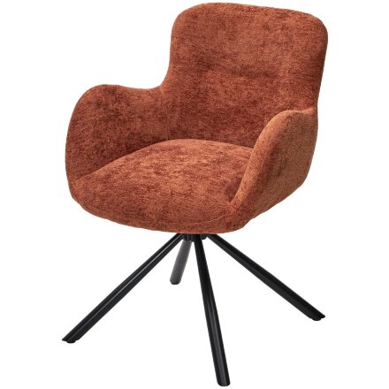 Стул KAROL 180 град. поворот. 3018-09 терракотовый, шенилл/ черный каркас, ®DISAUR 