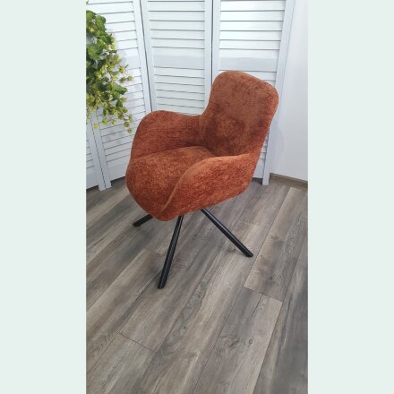 Стул KAROL 180 град. поворот. 3018-09 терракотовый, шенилл/ черный каркас, ®DISAUR 