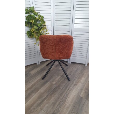 Стул KAROL 180 град. поворот. 3018-09 терракотовый, шенилл/ черный каркас, ®DISAUR 